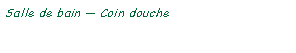 Zone de Texte: Salle de bain  Coin douche